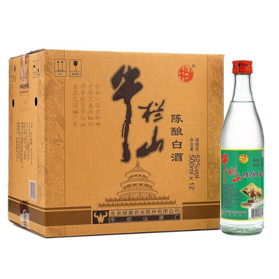 牛栏山二锅头52度陈酿500ml*瓶 （白牛二酒 牛白瓶）浓香风格AY标
