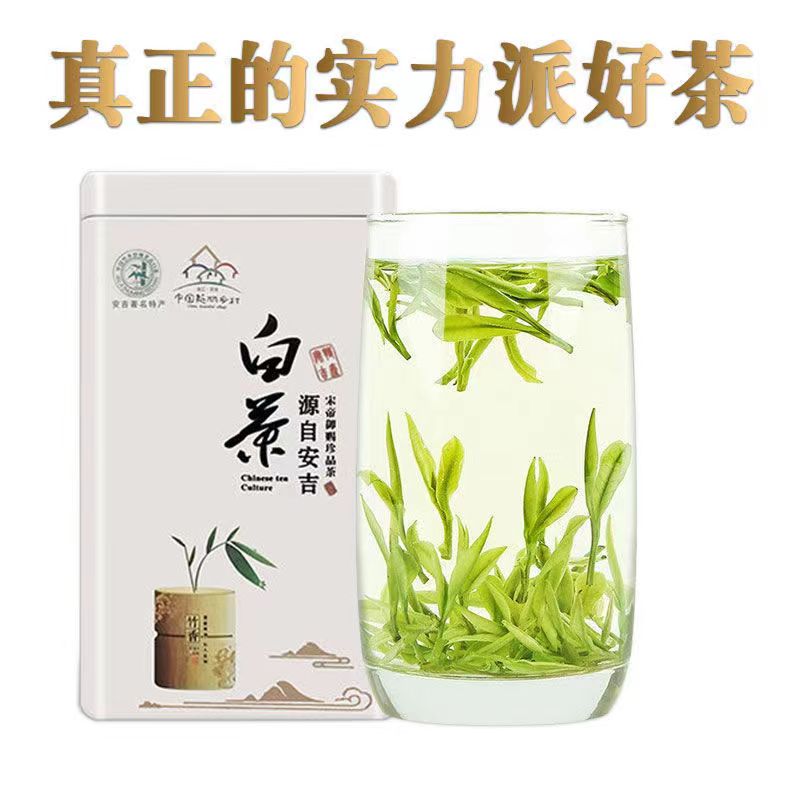 正宗安吉白茶2022年新白茶明前特级头采嫩芽茶叶250g/罐